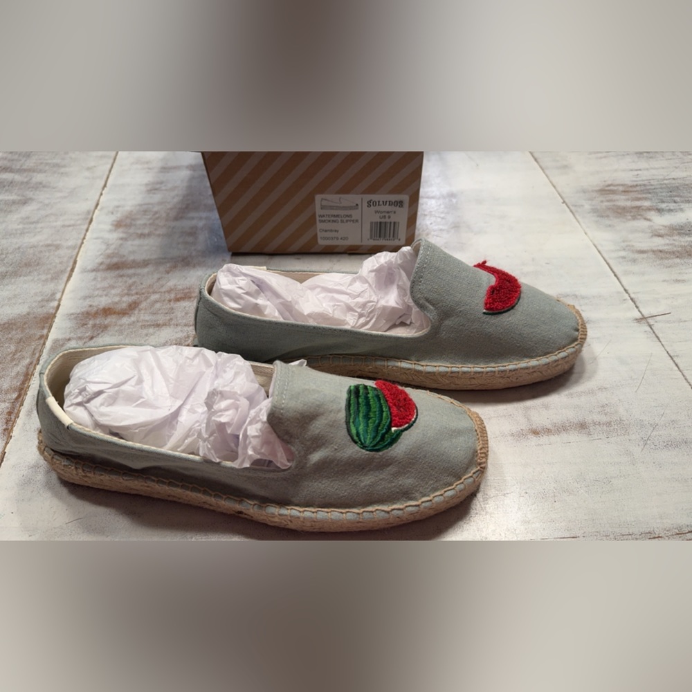 Brand New Soludos Watermelon Slice Espadrilles Slippers Slip On Shoes Size 9